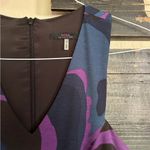 Trina Turk  Blue and Purple A Line Flare Sleeveless Dress with Pockets Photo 3