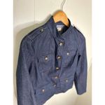 NWT G.H Bass & Co Indigo Rinse Dark Navy Bluu Denim Jacket Brown button detail‌ Blue Size M Photo 3
