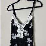 Torrid  Dress 1X Black Maxi Chiffon Floral Embroidery Smock Retro Rockabilly Photo 2