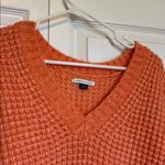 American Eagle  AE Orange Oversized Knit V-Neck Sweater large fall cozy Photo 3