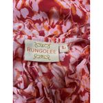 Rungolee Scarlette 100% Silk Red Pink Floral Ruffle Midi Dress Size L Rare Size L Photo 4