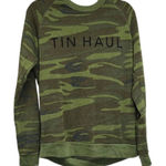 Alternative  Sweater Womens Size Medium Crew Neck Green Camouflage‎ Photo 0