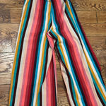 Anthropologie Colorful Striped Wide Leg Pants Red Size 4 Photo 0