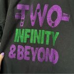 Disney  Black Toy Story Two Infinity & Beyond Sparkly Crewneck Sweatshirt Medium Photo 3