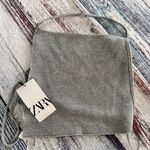 ZARA NWT  Metallic Silver Open Back Knit Top Photo 3