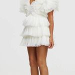 ACLER Spenmoss Pleated Ruffle Minidress in Ivory Size US 4 White Photo 12