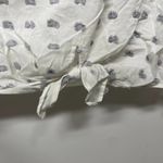 Lou & grey  Ann Taylor LOFT White Knot Short Sleeve Textured Blouse Size Medium Photo 4