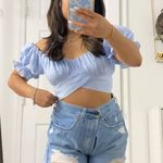 Selfie Leslie Saints & Secret Blue Cropped Top Photo 0