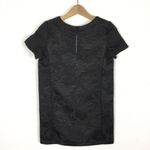 Urban Outfitters Silence And Noise Black Floral Jacquard Short Sleeve Fitted Mini Dress XS Photo 2