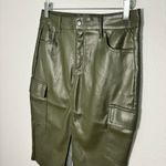 Hunter & Brown Vegan leather cargo midi skirt camo green size M NWT Size M Photo 3