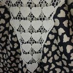 Shasa  M Crocheted Hearts Black Creme Tank Top Photo 6