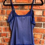 Womens lace satin cami tank top blue M Size M Photo 1
