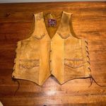 Leather Club Harley Davidson Biker Vest Brown Size 38 Photo 2