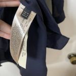 Massimo Dutti  Navy Blue Button front Mulberry silk tunic blouse shirt size US 4 Photo 2