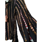 Sundance Sheer black all over embroidered blouse with tassle tie S Bohemian Boho Photo 1