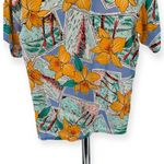 Diane Von Furstenberg Y2K  Tropical Postcard Print Short Sleeve Button Down sz 8 Photo 4