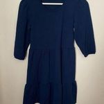 Max + Ash Dress Long Sleeve Tiered Mini Dark Blue Casual Neutral Photo 0