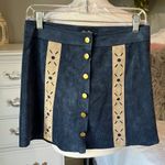 Anna Grace Western Faux Suede A Line Skirt Navy Blue Cowboy  Womens Small Mini Photo 1