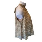 fab'rik  High Neck Halter Tie Flowy Sleeveless Top w/ Muted Geometric Pattern Photo 1