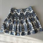 N/Nicholas Nicholas Ruffle mini skirt embroidered floral white and blue size 6 Photo 2