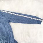 Comfort Colors Vtg Paisley Blue Pullover Top Textured Comfort Corner Long Sleeve Spread Collar Photo 5