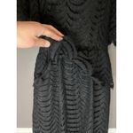 Vintage Kappi Dress Womens Small Black Lace Peplum Midi Cocktail Made USA 80s Photo 3