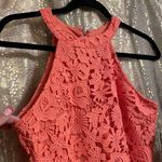 Lulus  Love Poem bright coral orange lace mini dress, size S, NWT Photo 1
