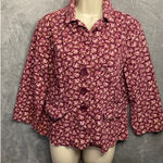 SO sereal so right Floral Corduroy Button Front Blazer Jacket Womens XL Purple Photo 0