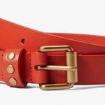 Rebecca Minkoff  Genuine Leather‎ Belt - Size M - Coral/Antique Brass - NWT Photo 0
