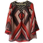 Figueroa & Flower‎ Blouse Shirt Women Size Large Boho Tunic Floral Patchwork Photo 0