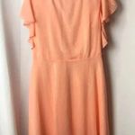 H by Halston - NEW WITH TAG HALSTON WO SZ 4 PEACH RUFFLED OPEN BACK DRESS Photo 0