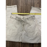 American Eagle  Striped Tie Waist Straight Leg Pants Ivory Blue Size‎ 10 Photo 3