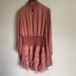 Bardot  Georgette Soft Floral-Print Mini Ruffle Dress Chiffon Smocked Pink Size 8 Photo 7