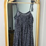 American Eagle Outfitters navy floral ruched square neck mini dress Photo 5
