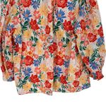 Sugar Lips Bold Floral Blouse size XXL V Neck Smocked 3/4 Sleeves Lined Photo 5