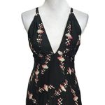 Poupette St. Barth  New Long Dress Mara Open Back Black Pink Shaded Silk Satin S Photo 1