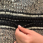 St. John  Couture Tweed Wool Blend Blazer Black White Jacket Chain Trim Career Photo 11