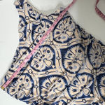 House of Harlow Ruched One Shoulder Bodycon Midi Dress Blue Beige Size Large Photo 5