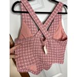 Skies Are Blue  NEW The Harper Vest MEDIUM Pink Tweed Vest Criss Cross Back Vneck Photo 6