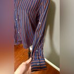 CLOSED Navy and Red Striped Silk Blend Button Photo 1