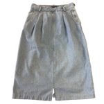 Liz Wear Vintage 80s Button Front Denim Jean Maxi Skirt Women Sz 8 Made in USA Blue Photo 0