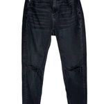 American Eagle Mom Straight Jeans Sz 2 Black Distressed Photo 0