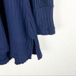 Free People  WE THE FREE Navy Copa Banana Long Sleeves Ribbed Keyhole Tunic Top Photo 6