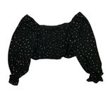 Mon Ami Crop Top XL Black Stars Long‎ Sleeve Sheer Festival Party Photo 4