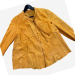 Transit Par Such Leather Jacket for Women Mustard Yellow Unlined Snap Tie Size 4 Photo 0