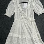 & Other Stories New & Other Stories PARIS ATELIER White Textured Eyelet Ruffle Wrap Mini Dress 6 Photo 4