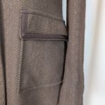 JACK  Puff Shoulder Poetcore Coat Jacket Herringbone Tweed Brown Small Photo 12