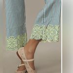 Anthropologie The Colette Cropped Wide-Leg Pants by Maeve: Embroidered Linen 10 Photo 1