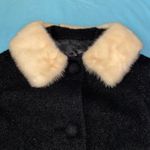 DENISE ORIGNALES by Pierre vintage wool textured coat mink fur collar size M Black Size M Photo 2