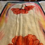 Fashion Scarf 100% silk so beautiful 71” length and 35” wide big scarf Photo 3